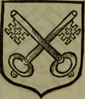 An illustration from Histoire généalogique et chronologique de la maison royale de France, des pairs, grands officiers de la couronne & de la maison du roy & des anciens barons du royaume : avec les qualitez, l'origine, le progrés & les armes de leurs familles; ensemble les statuts & le catalogue des chevaliers, commandeurs, & officiers de l'ordre du S. Esprit : le tovt dressé svr titres originaux, svr les registres des chartes du roy, du parlement, de la chambre des comptes, & du châtelet de Paris, cartulaires, manuscrits de la bibliotheque du roy, & d'autres cabinets curieux (1726)