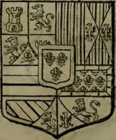 An illustration from Histoire généalogique et chronologique de la maison royale de France, des pairs, grands officiers de la couronne & de la maison du roy & des anciens barons du royaume : avec les qualitez, l'origine, le progrés & les armes de leurs familles; ensemble les statuts & le catalogue des chevaliers, commandeurs, & officiers de l'ordre du S. Esprit : le tovt dressé svr titres originaux, svr les registres des chartes du roy, du parlement, de la chambre des comptes, & du châtelet de Paris, cartulaires, manuscrits de la bibliotheque du roy, & d'autres cabinets curieux (1726)