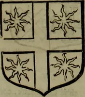 An illustration from Histoire généalogique et chronologique de la maison royale de France, des pairs, grands officiers de la couronne & de la maison du roy & des anciens barons du royaume : avec les qualitez, l'origine, le progrés & les armes de leurs familles; ensemble les statuts & le catalogue des chevaliers, commandeurs, & officiers de l'ordre du S. Esprit : le tovt dressé svr titres originaux, svr les registres des chartes du roy, du parlement, de la chambre des comptes, & du châtelet de Paris, cartulaires, manuscrits de la bibliotheque du roy, & d'autres cabinets curieux (1726)