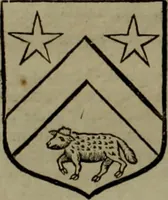 An illustration from Histoire généalogique et chronologique de la maison royale de France, des pairs, grands officiers de la couronne & de la maison du roy & des anciens barons du royaume : avec les qualitez, l'origine, le progrés & les armes de leurs familles; ensemble les statuts & le catalogue des chevaliers, commandeurs, & officiers de l'ordre du S. Esprit : le tovt dressé svr titres originaux, svr les registres des chartes du roy, du parlement, de la chambre des comptes, & du châtelet de Paris, cartulaires, manuscrits de la bibliotheque du roy, & d'autres cabinets curieux (1726)