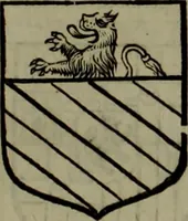 An illustration from Histoire généalogique et chronologique de la maison royale de France, des pairs, grands officiers de la couronne & de la maison du roy & des anciens barons du royaume : avec les qualitez, l'origine, le progrés & les armes de leurs familles; ensemble les statuts & le catalogue des chevaliers, commandeurs, & officiers de l'ordre du S. Esprit : le tovt dressé svr titres originaux, svr les registres des chartes du roy, du parlement, de la chambre des comptes, & du châtelet de Paris, cartulaires, manuscrits de la bibliotheque du roy, & d'autres cabinets curieux (1726)