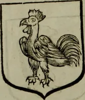 An illustration from Histoire généalogique et chronologique de la maison royale de France, des pairs, grands officiers de la couronne & de la maison du roy & des anciens barons du royaume : avec les qualitez, l'origine, le progrés & les armes de leurs familles; ensemble les statuts & le catalogue des chevaliers, commandeurs, & officiers de l'ordre du S. Esprit : le tovt dressé svr titres originaux, svr les registres des chartes du roy, du parlement, de la chambre des comptes, & du châtelet de Paris, cartulaires, manuscrits de la bibliotheque du roy, & d'autres cabinets curieux (1726)