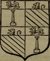 An illustration from Histoire généalogique et chronologique de la maison royale de France, des pairs, grands officiers de la couronne & de la maison du roy & des anciens barons du royaume : avec les qualitez, l'origine, le progrés & les armes de leurs familles; ensemble les statuts & le catalogue des chevaliers, commandeurs, & officiers de l'ordre du S. Esprit : le tovt dressé svr titres originaux, svr les registres des chartes du roy, du parlement, de la chambre des comptes, & du châtelet de Paris, cartulaires, manuscrits de la bibliotheque du roy, & d'autres cabinets curieux (1726)