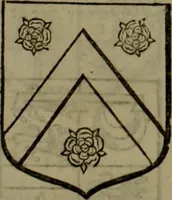 An illustration from Histoire généalogique et chronologique de la maison royale de France, des pairs, grands officiers de la couronne & de la maison du roy & des anciens barons du royaume : avec les qualitez, l'origine, le progrés & les armes de leurs familles; ensemble les statuts & le catalogue des chevaliers, commandeurs, & officiers de l'ordre du S. Esprit : le tovt dressé svr titres originaux, svr les registres des chartes du roy, du parlement, de la chambre des comptes, & du châtelet de Paris, cartulaires, manuscrits de la bibliotheque du roy, & d'autres cabinets curieux (1726)