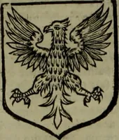 An illustration from Histoire généalogique et chronologique de la maison royale de France, des pairs, grands officiers de la couronne & de la maison du roy & des anciens barons du royaume : avec les qualitez, l'origine, le progrés & les armes de leurs familles; ensemble les statuts & le catalogue des chevaliers, commandeurs, & officiers de l'ordre du S. Esprit : le tovt dressé svr titres originaux, svr les registres des chartes du roy, du parlement, de la chambre des comptes, & du châtelet de Paris, cartulaires, manuscrits de la bibliotheque du roy, & d'autres cabinets curieux (1726)