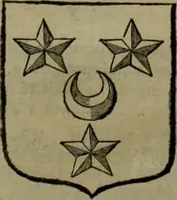 An illustration from Histoire généalogique et chronologique de la maison royale de France, des pairs, grands officiers de la couronne & de la maison du roy & des anciens barons du royaume : avec les qualitez, l'origine, le progrés & les armes de leurs familles; ensemble les statuts & le catalogue des chevaliers, commandeurs, & officiers de l'ordre du S. Esprit : le tovt dressé svr titres originaux, svr les registres des chartes du roy, du parlement, de la chambre des comptes, & du châtelet de Paris, cartulaires, manuscrits de la bibliotheque du roy, & d'autres cabinets curieux (1726)