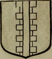 An illustration from Histoire généalogique et chronologique de la maison royale de France, des pairs, grands officiers de la couronne & de la maison du roy & des anciens barons du royaume : avec les qualitez, l'origine, le progrés & les armes de leurs familles; ensemble les statuts & le catalogue des chevaliers, commandeurs, & officiers de l'ordre du S. Esprit : le tovt dressé svr titres originaux, svr les registres des chartes du roy, du parlement, de la chambre des comptes, & du châtelet de Paris, cartulaires, manuscrits de la bibliotheque du roy, & d'autres cabinets curieux (1726)