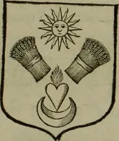 An illustration from Histoire généalogique et chronologique de la maison royale de France, des pairs, grands officiers de la couronne & de la maison du roy & des anciens barons du royaume : avec les qualitez, l'origine, le progrés & les armes de leurs familles; ensemble les statuts & le catalogue des chevaliers, commandeurs, & officiers de l'ordre du S. Esprit : le tovt dressé svr titres originaux, svr les registres des chartes du roy, du parlement, de la chambre des comptes, & du châtelet de Paris, cartulaires, manuscrits de la bibliotheque du roy, & d'autres cabinets curieux (1726)