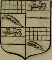 An illustration from Histoire généalogique et chronologique de la maison royale de France, des pairs, grands officiers de la couronne & de la maison du roy & des anciens barons du royaume : avec les qualitez, l'origine, le progrés & les armes de leurs familles; ensemble les statuts & le catalogue des chevaliers, commandeurs, & officiers de l'ordre du S. Esprit : le tovt dressé svr titres originaux, svr les registres des chartes du roy, du parlement, de la chambre des comptes, & du châtelet de Paris, cartulaires, manuscrits de la bibliotheque du roy, & d'autres cabinets curieux (1726)