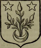 An illustration from Histoire généalogique et chronologique de la maison royale de France, des pairs, grands officiers de la couronne & de la maison du roy & des anciens barons du royaume : avec les qualitez, l'origine, le progrés & les armes de leurs familles; ensemble les statuts & le catalogue des chevaliers, commandeurs, & officiers de l'ordre du S. Esprit : le tovt dressé svr titres originaux, svr les registres des chartes du roy, du parlement, de la chambre des comptes, & du châtelet de Paris, cartulaires, manuscrits de la bibliotheque du roy, & d'autres cabinets curieux (1726)