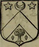 An illustration from Histoire généalogique et chronologique de la maison royale de France, des pairs, grands officiers de la couronne & de la maison du roy & des anciens barons du royaume : avec les qualitez, l'origine, le progrés & les armes de leurs familles; ensemble les statuts & le catalogue des chevaliers, commandeurs, & officiers de l'ordre du S. Esprit : le tovt dressé svr titres originaux, svr les registres des chartes du roy, du parlement, de la chambre des comptes, & du châtelet de Paris, cartulaires, manuscrits de la bibliotheque du roy, & d'autres cabinets curieux (1726)