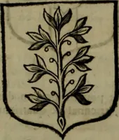 An illustration from Histoire généalogique et chronologique de la maison royale de France, des pairs, grands officiers de la couronne & de la maison du roy & des anciens barons du royaume : avec les qualitez, l'origine, le progrés & les armes de leurs familles; ensemble les statuts & le catalogue des chevaliers, commandeurs, & officiers de l'ordre du S. Esprit : le tovt dressé svr titres originaux, svr les registres des chartes du roy, du parlement, de la chambre des comptes, & du châtelet de Paris, cartulaires, manuscrits de la bibliotheque du roy, & d'autres cabinets curieux (1726)