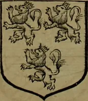 An illustration from Histoire généalogique et chronologique de la maison royale de France, des pairs, grands officiers de la couronne & de la maison du roy & des anciens barons du royaume : avec les qualitez, l'origine, le progrés & les armes de leurs familles; ensemble les statuts & le catalogue des chevaliers, commandeurs, & officiers de l'ordre du S. Esprit : le tovt dressé svr titres originaux, svr les registres des chartes du roy, du parlement, de la chambre des comptes, & du châtelet de Paris, cartulaires, manuscrits de la bibliotheque du roy, & d'autres cabinets curieux (1726)