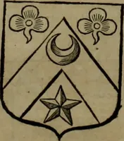 An illustration from Histoire généalogique et chronologique de la maison royale de France, des pairs, grands officiers de la couronne & de la maison du roy & des anciens barons du royaume : avec les qualitez, l'origine, le progrés & les armes de leurs familles; ensemble les statuts & le catalogue des chevaliers, commandeurs, & officiers de l'ordre du S. Esprit : le tovt dressé svr titres originaux, svr les registres des chartes du roy, du parlement, de la chambre des comptes, & du châtelet de Paris, cartulaires, manuscrits de la bibliotheque du roy, & d'autres cabinets curieux (1726)