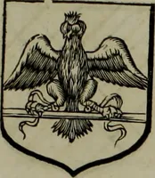 An illustration from Histoire généalogique et chronologique de la maison royale de France, des pairs, grands officiers de la couronne & de la maison du roy & des anciens barons du royaume : avec les qualitez, l'origine, le progrés & les armes de leurs familles; ensemble les statuts & le catalogue des chevaliers, commandeurs, & officiers de l'ordre du S. Esprit : le tovt dressé svr titres originaux, svr les registres des chartes du roy, du parlement, de la chambre des comptes, & du châtelet de Paris, cartulaires, manuscrits de la bibliotheque du roy, & d'autres cabinets curieux (1726)
