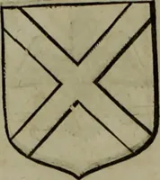 An illustration from Histoire généalogique et chronologique de la maison royale de France, des pairs, grands officiers de la couronne & de la maison du roy & des anciens barons du royaume : avec les qualitez, l'origine, le progrés & les armes de leurs familles; ensemble les statuts & le catalogue des chevaliers, commandeurs, & officiers de l'ordre du S. Esprit : le tovt dressé svr titres originaux, svr les registres des chartes du roy, du parlement, de la chambre des comptes, & du châtelet de Paris, cartulaires, manuscrits de la bibliotheque du roy, & d'autres cabinets curieux (1726)