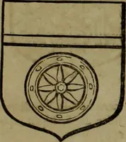 An illustration from Histoire généalogique et chronologique de la maison royale de France, des pairs, grands officiers de la couronne & de la maison du roy & des anciens barons du royaume : avec les qualitez, l'origine, le progrés & les armes de leurs familles; ensemble les statuts & le catalogue des chevaliers, commandeurs, & officiers de l'ordre du S. Esprit : le tovt dressé svr titres originaux, svr les registres des chartes du roy, du parlement, de la chambre des comptes, & du châtelet de Paris, cartulaires, manuscrits de la bibliotheque du roy, & d'autres cabinets curieux (1726)