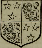 An illustration from Histoire généalogique et chronologique de la maison royale de France, des pairs, grands officiers de la couronne & de la maison du roy & des anciens barons du royaume : avec les qualitez, l'origine, le progrés & les armes de leurs familles; ensemble les statuts & le catalogue des chevaliers, commandeurs, & officiers de l'ordre du S. Esprit : le tovt dressé svr titres originaux, svr les registres des chartes du roy, du parlement, de la chambre des comptes, & du châtelet de Paris, cartulaires, manuscrits de la bibliotheque du roy, & d'autres cabinets curieux (1726)