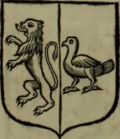 An illustration from Histoire généalogique et chronologique de la maison royale de France, des pairs, grands officiers de la couronne & de la maison du roy & des anciens barons du royaume : avec les qualitez, l'origine, le progrés & les armes de leurs familles; ensemble les statuts & le catalogue des chevaliers, commandeurs, & officiers de l'ordre du S. Esprit : le tovt dressé svr titres originaux, svr les registres des chartes du roy, du parlement, de la chambre des comptes, & du châtelet de Paris, cartulaires, manuscrits de la bibliotheque du roy, & d'autres cabinets curieux (1726)