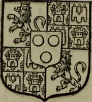 An illustration from Histoire généalogique et chronologique de la maison royale de France, des pairs, grands officiers de la couronne & de la maison du roy & des anciens barons du royaume : avec les qualitez, l'origine, le progrés & les armes de leurs familles; ensemble les statuts & le catalogue des chevaliers, commandeurs, & officiers de l'ordre du S. Esprit : le tovt dressé svr titres originaux, svr les registres des chartes du roy, du parlement, de la chambre des comptes, & du châtelet de Paris, cartulaires, manuscrits de la bibliotheque du roy, & d'autres cabinets curieux (1726)