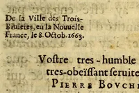 An illustration from Histoire veritable et naturelle des moeurs & productions du pays de la Nouuelle France, vulgairement dite le Canada. (1664)