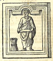An illustration from Historia antica e moderna, sacra e profana, della città di Trieste, celebre colonia de'cittadini Romani : con la notitia di molt'arcani d'antichità, prerogative di nobiltà, e gesti d'huomini illustri, privilegi della città, e famiglie d'essa, varietà d'eruditioni, inscrittioni, sassi, mausolei, M.S. successi, mutationi de riti, e dominj, fin'à quest'anno 1698 (1698)