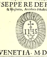 An illustration from Historia antica e moderna, sacra e profana, della città di Trieste, celebre colonia de'cittadini Romani : con la notitia di molt'arcani d'antichità, prerogative di nobiltà, e gesti d'huomini illustri, privilegi della città, e famiglie d'essa, varietà d'eruditioni, inscrittioni, sassi, mausolei, M.S. successi, mutationi de riti, e dominj, fin'à quest'anno 1698 (1698)