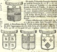 Picture 57 of 74 from Historia antica e moderna, sacra e profana, della città di Trieste, celebre colonia de'cittadini Romani : con la notitia di molt'arcani d'antichità, prerogative di nobiltà, e gesti d'huomini illustri, privilegi della città, e famiglie d'essa, varietà d'eruditioni, inscrittioni, sassi, mausolei, M.S. successi, mutationi de riti, e dominj, fin'à quest'anno 1698 (1698), leaf 714