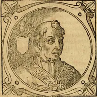 An illustration from Historia B. Platinae de vitis pontificum Romanorum : a D.N. Jesu Christo usque ad Paulum II. venetum papam : longe' quam antea emendatior, doctissimarumq[ue] annotationum Onuphrii Panuinii accessione nunc illustrior reddita : cui, eiusdem Onuphrii accurata atque fideli operâ, reliquorum pontificum vitae, usq[ue] ad Pium V. & Antonii Ciccarellae, usq[ue] ad Clementem VIII. qui hodiè sanctæ Romanae Catholicae ecclesiae præsidet, adiunctæ sunt : accesserunt nunc demum omnium pontificum verae effigies : omnia summo studio emendata & correcta (1600)