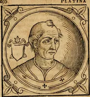 Picture 122 of 231 from Historia B. Platinae de vitis pontificum Romanorum : a D.N. Jesu Christo usque ad Paulum II. venetum papam : longe' quam antea emendatior, doctissimarumq[ue] annotationum Onuphrii Panuinii accessione nunc illustrior reddita : cui, eiusdem Onuphrii accurata atque fideli operâ, reliquorum pontificum vitae, usq[ue] ad Pium V. & Antonii Ciccarellae, usq[ue] ad Clementem VIII. qui hodiè sanctæ Romanae Catholicae ecclesiae præsidet, adiunctæ sunt : accesserunt nunc demum omnium pontificum verae effigies : omnia summo studio emendata & correcta (1600), leaf 151