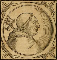 Picture 212 of 231 from Historia B. Platinae de vitis pontificum Romanorum : a D.N. Jesu Christo usque ad Paulum II. venetum papam : longe' quam antea emendatior, doctissimarumq[ue] annotationum Onuphrii Panuinii accessione nunc illustrior reddita : cui, eiusdem Onuphrii accurata atque fideli operâ, reliquorum pontificum vitae, usq[ue] ad Pium V. & Antonii Ciccarellae, usq[ue] ad Clementem VIII. qui hodiè sanctæ Romanae Catholicae ecclesiae præsidet, adiunctæ sunt : accesserunt nunc demum omnium pontificum verae effigies : omnia summo studio emendata & correcta (1600), leaf 351