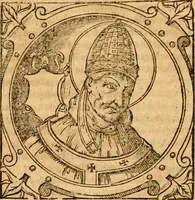 Picture 38 of 231 from Historia B. Platinae de vitis pontificum Romanorum : a D.N. Jesu Christo usque ad Paulum II. venetum papam : longe' quam antea emendatior, doctissimarumq[ue] annotationum Onuphrii Panuinii accessione nunc illustrior reddita : cui, eiusdem Onuphrii accurata atque fideli operâ, reliquorum pontificum vitae, usq[ue] ad Pium V. & Antonii Ciccarellae, usq[ue] ad Clementem VIII. qui hodiè sanctæ Romanae Catholicae ecclesiae præsidet, adiunctæ sunt : accesserunt nunc demum omnium pontificum verae effigies : omnia summo studio emendata & correcta (1600), leaf 50