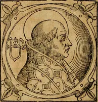 Picture 60 of 231 from Historia B. Platinae de vitis pontificum Romanorum : a D.N. Jesu Christo usque ad Paulum II. venetum papam : longe' quam antea emendatior, doctissimarumq[ue] annotationum Onuphrii Panuinii accessione nunc illustrior reddita : cui, eiusdem Onuphrii accurata atque fideli operâ, reliquorum pontificum vitae, usq[ue] ad Pium V. & Antonii Ciccarellae, usq[ue] ad Clementem VIII. qui hodiè sanctæ Romanae Catholicae ecclesiae præsidet, adiunctæ sunt : accesserunt nunc demum omnium pontificum verae effigies : omnia summo studio emendata & correcta (1600), leaf 75