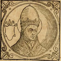 An illustration from Historia B. Platinae de vitis pontificum Romanorum : a D.N. Jesu Christo usque ad Paulum II. venetum papam : longe' quam antea emendatior, doctissimarumq[ue] annotationum Onuphrii Panuinii accessione nunc illustrior reddita : cui, eiusdem Onuphrii accurata atque fideli operâ, reliquorum pontificum vitae, usq[ue] ad Pium V. & Antonii Ciccarellae, usq[ue] ad Clementem VIII. qui hodiè sanctæ Romanae Catholicae ecclesiae præsidet, adiunctæ sunt : accesserunt nunc demum omnium pontificum verae effigies : omnia summo studio emendata & correcta (1600)