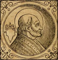 Picture 76 of 231 from Historia B. Platinae de vitis pontificum Romanorum : a D.N. Jesu Christo usque ad Paulum II. venetum papam : longe' quam antea emendatior, doctissimarumq[ue] annotationum Onuphrii Panuinii accessione nunc illustrior reddita : cui, eiusdem Onuphrii accurata atque fideli operâ, reliquorum pontificum vitae, usq[ue] ad Pium V. & Antonii Ciccarellae, usq[ue] ad Clementem VIII. qui hodiè sanctæ Romanae Catholicae ecclesiae præsidet, adiunctæ sunt : accesserunt nunc demum omnium pontificum verae effigies : omnia summo studio emendata & correcta (1600), leaf 93