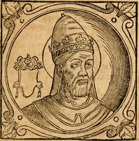 Picture 77 of 231 from Historia B. Platinae de vitis pontificum Romanorum : a D.N. Jesu Christo usque ad Paulum II. venetum papam : longe' quam antea emendatior, doctissimarumq[ue] annotationum Onuphrii Panuinii accessione nunc illustrior reddita : cui, eiusdem Onuphrii accurata atque fideli operâ, reliquorum pontificum vitae, usq[ue] ad Pium V. & Antonii Ciccarellae, usq[ue] ad Clementem VIII. qui hodiè sanctæ Romanae Catholicae ecclesiae præsidet, adiunctæ sunt : accesserunt nunc demum omnium pontificum verae effigies : omnia summo studio emendata & correcta (1600), leaf 94