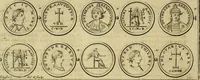 An illustration from Historia Byzantina duplici commentario illustrata : prior, Familias ac stemmata imperatorum constantinopolianorum, cum eorundem augustorum nomismatibus, & aliquot iconibus : praeterea familias dalmaticas & turcicas complecticur : alter, Descriptionem urbis constantinopolitanae, qualis extitit sub imperatoribus christianis (1680)