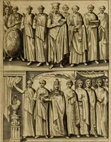 An illustration from Historia Byzantina duplici commentario illustrata : prior, Familias ac stemmata imperatorum constantinopolianorum, cum eorundem augustorum nomismatibus, & aliquot iconibus : praeterea familias dalmaticas & turcicas complecticur : alter, Descriptionem urbis constantinopolitanae, qualis extitit sub imperatoribus christianis (1680)