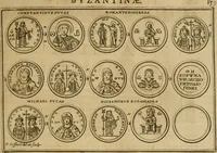 Picture 84 of 166 from Historia Byzantina duplici commentario illustrata : prior, Familias ac stemmata imperatorum constantinopolianorum, cum eorundem augustorum nomismatibus, & aliquot iconibus : praeterea familias dalmaticas & turcicas complecticur : alter, Descriptionem urbis constantinopolitanae, qualis extitit sub imperatoribus christianis (1680), leaf 176