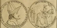 An illustration from Historia Byzantina duplici commentario illustrata : prior, Familias ac stemmata imperatorum constantinopolianorum, cum eorundem augustorum nomismatibus, & aliquot iconibus : praeterea familias dalmaticas & turcicas complecticur : alter, Descriptionem urbis constantinopolitanae, qualis extitit sub imperatoribus christianis (1680)