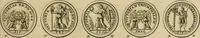 An illustration from Historia Byzantina duplici commentario illustrata : prior, Familias ac stemmata imperatorum constantinopolianorum, cum eorundem augustorum nomismatibus, & aliquot iconibus : praeterea familias dalmaticas & turcicas complecticur : alter, Descriptionem urbis constantinopolitanae, qualis extitit sub imperatoribus christianis (1680)