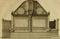 An illustration from Historia Byzantina duplici commentario illustrata : prior, Familias ac stemmata imperatorum constantinopolianorum, cum eorundem augustorum nomismatibus, & aliquot iconibus : praeterea familias dalmaticas & turcicas complecticur : alter, Descriptionem urbis constantinopolitanae, qualis extitit sub imperatoribus christianis (1680)