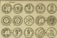 An illustration from Historia Byzantina duplici commentario illustrata : prior, Familias ac stemmata imperatorum constantinopolianorum, cum eorundem augustorum nomismatibus, & aliquot iconibus : praeterea familias dalmaticas & turcicas complecticur : alter, Descriptionem urbis constantinopolitanae, qualis extitit sub imperatoribus christianis (1680)