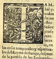 An illustration from Historia de las missiones que han hecho los religiosos de la Compañia de Iesus, para predicar el Sancto Euangelio en la India oriental, y en los reynos de la China y Iapon. (1601)