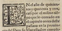An illustration from Historia del descubrimiento y conquista de las prouincias del Peru, : y de los successos que en ella ha auido, desde que se conquistò, hasta que el licenciado de la Gasca obispo de Siguença boluio a estos reynos: y de las cosas naturales que en la dicha prouincia se hallan dignas de memoria. (1578)