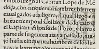 An illustration from Historia del descubrimiento y conquista de las prouincias del Peru, : y de los successos que en ella ha auido, desde que se conquistò, hasta que el licenciado de la Gasca obispo de Siguença boluio a estos reynos: y de las cosas naturales que en la dicha prouincia se hallan dignas de memoria. (1578)