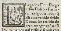 An illustration from Historia del descubrimiento y conquista de las prouincias del Peru, : y de los successos que en ella ha auido, desde que se conquistò, hasta que el licenciado de la Gasca obispo de Siguença boluio a estos reynos: y de las cosas naturales que en la dicha prouincia se hallan dignas de memoria. (1578)