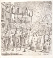 An illustration from Historia del glorioso precursore di N.S. S. Gio. Battista, protettore della citta di Genoua : nella quale si registra la sua vita e morte, & il successo delle sue sacratissime reliquie : come furono acquistate da' genouesi e portate nella loro patria, e come in essa sono custodite, e riuerentemente tenute (1648)