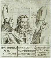 An illustration from Historia della augustissima famiglia Colonna, dove si contiene l'antica sua origine, descendenza, e progressi, vite de santi, de papi, cardinali, e capitani più illustri di essa, laconicamente (1658)