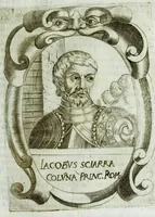 An illustration from Historia della augustissima famiglia Colonna, dove si contiene l'antica sua origine, descendenza, e progressi, vite de santi, de papi, cardinali, e capitani più illustri di essa, laconicamente (1658)